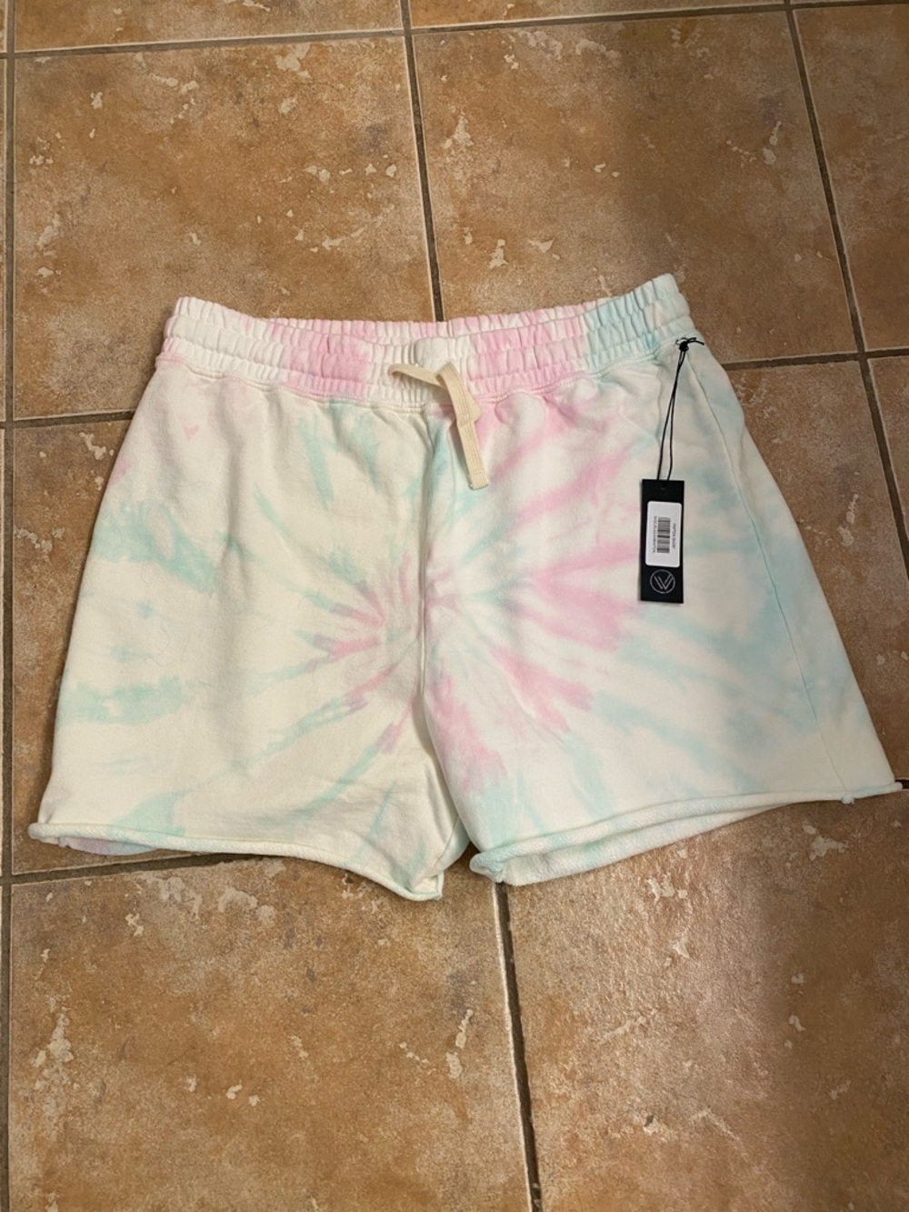 Pastel Tie-Dye Athletic Shorts - Pink & Blue